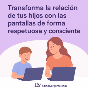 Madre compartiendo con el hijo tecnologia